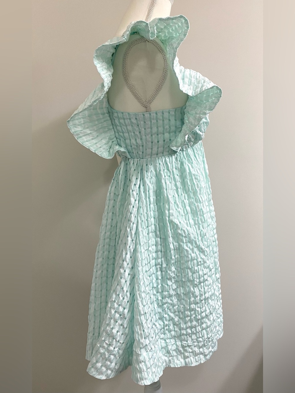 Day+Moon Womens M Mint Green Ruffle Dress Boho Summer Coastal Preppy Cottagecore - Picture 8 of 15